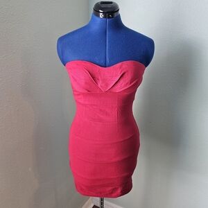 Red Mini Strapless Dress